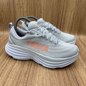 Hoka One One Bondi 8 Women’s Gray Running Sneakers Women’s Size 7.5 D Wide